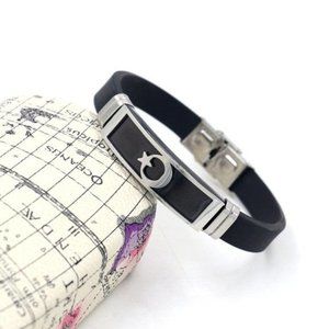 Crescent Moon & Star Silicone gel bracel